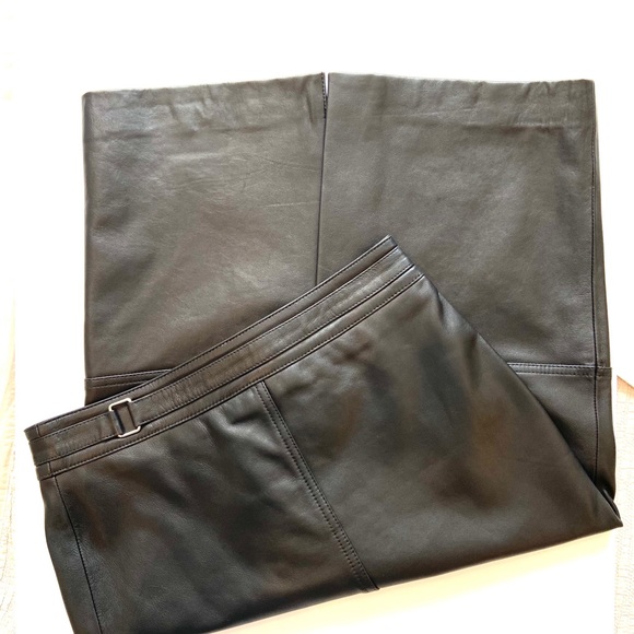 Reiss Kai Black Leather Pencil Skirt - Picture 6 of 14